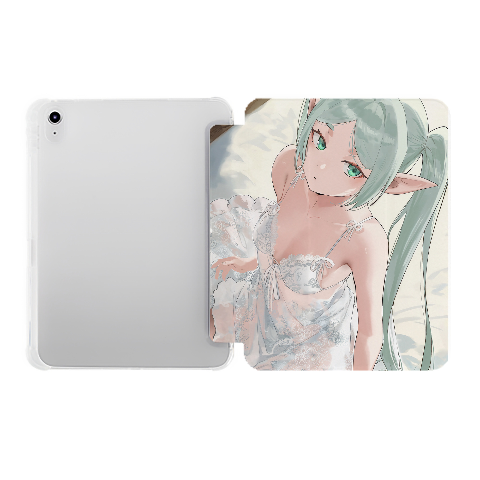 （画像用） 葬送のフリーレン Frieren IPad ケース ペン収納付き 三つ折りスタンド PUレザー×シリコン 対応機種9.5/10.5/10.9インチ